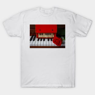 Toy Red piano And Red Rose T-Shirt